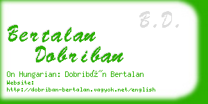 bertalan dobriban business card